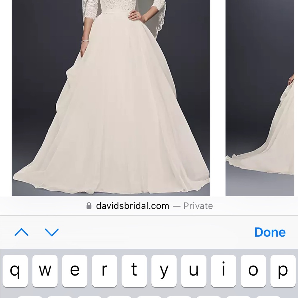 Ivory Oleg Cassini size 16W wedding dress never altered! - Picture 3 of 12
